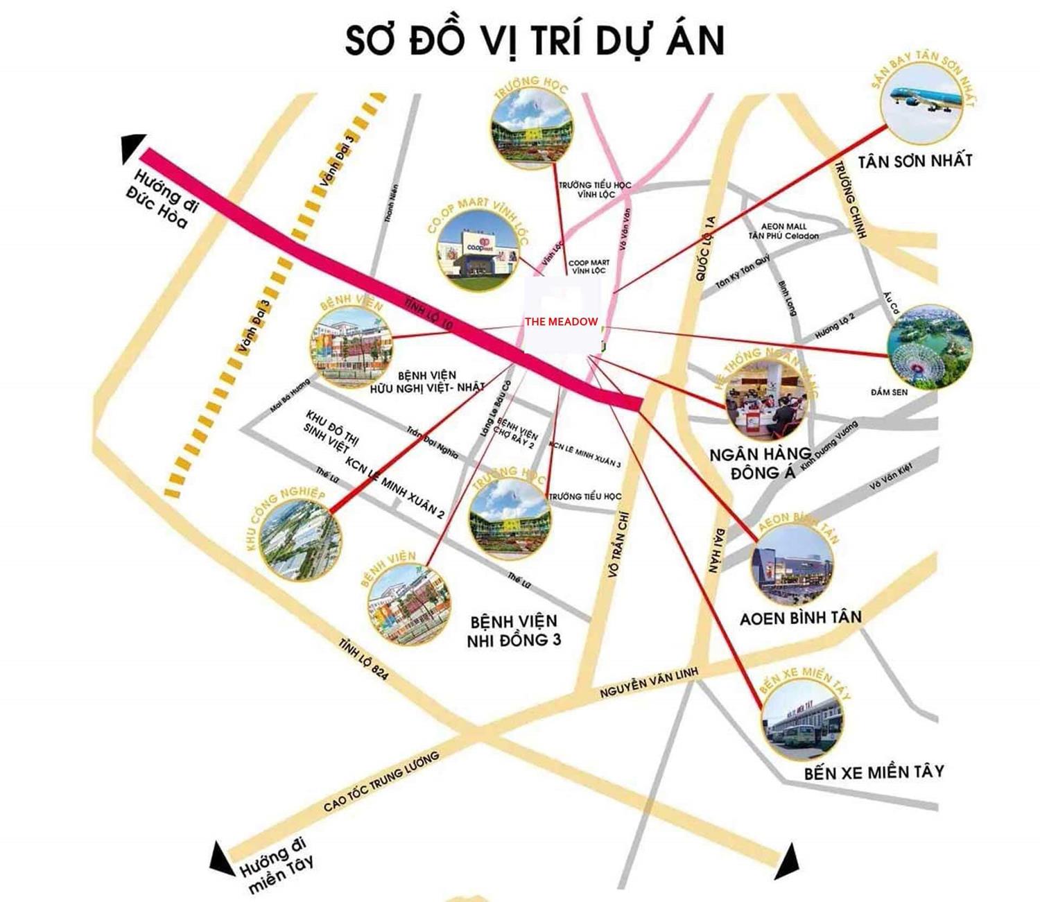 Vị trí chiến lược của The Meadow Bình Chánh 3